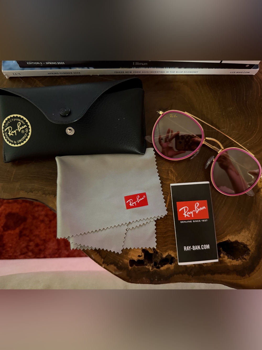 Authentic Ray-Ban RB3647 51MM Mirrored Round Aviator Sunglasses - Picture 5 of 5